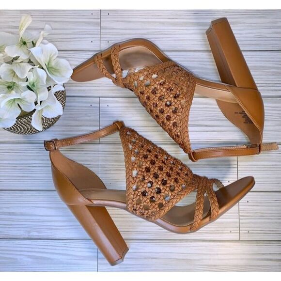 JustFab Lorelai Caged Camel Womens Sandal Heels Size :10 - Picture 2 of 12